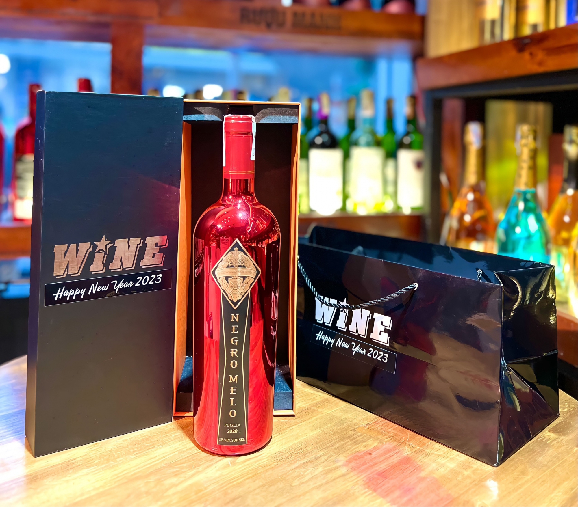 SET HỘP GIẤY VANG MELO ĐỎ