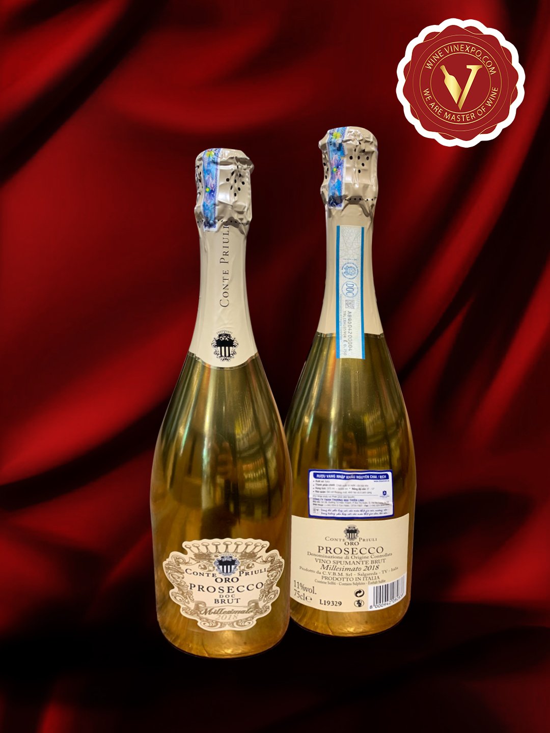 Vang nổ Conte Priuli Oro Prosecco Brut cao cấp