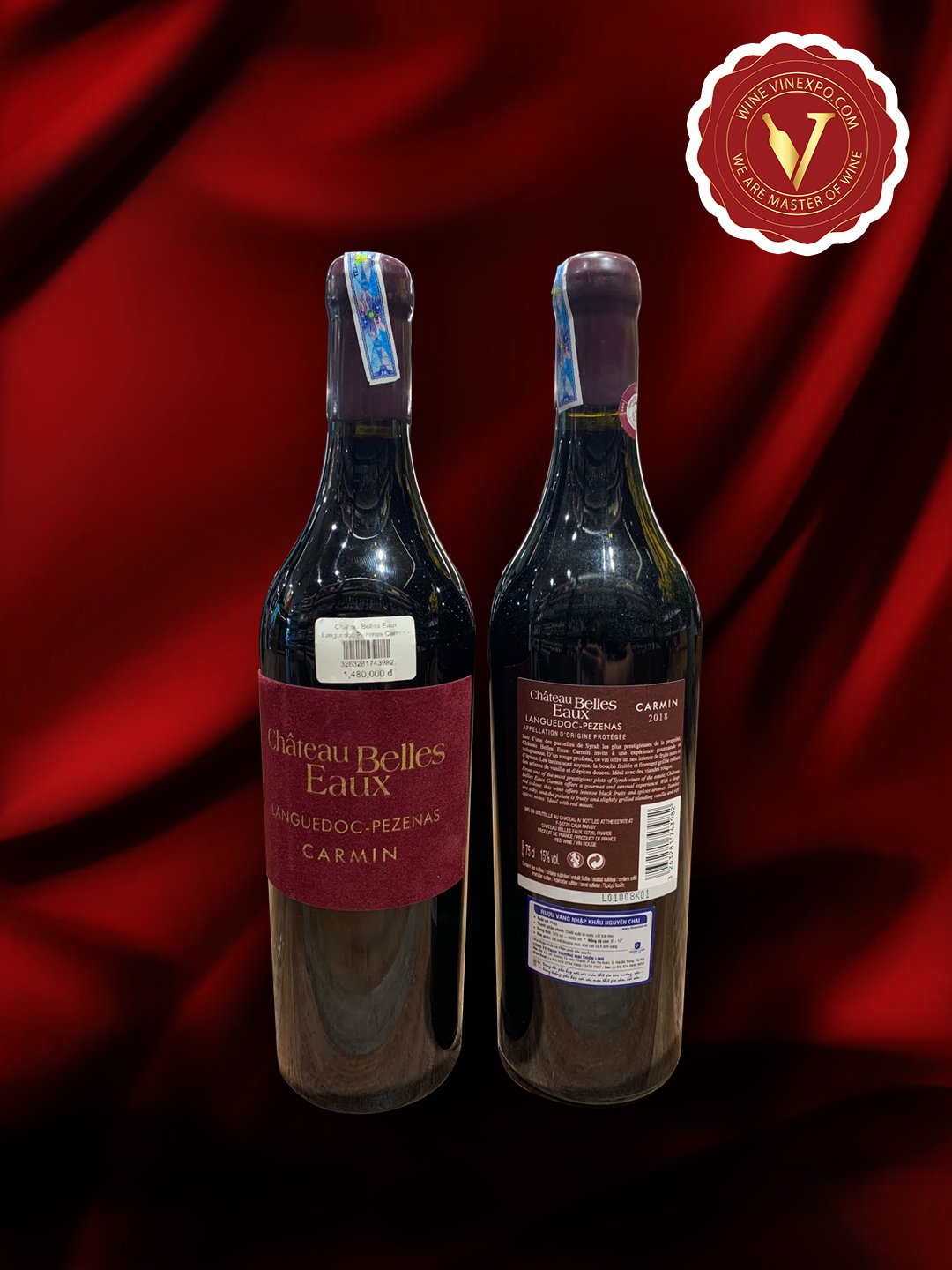 Rượu vang Pháp Chateau Belles Eaux Languedoc Pezenas Carmin