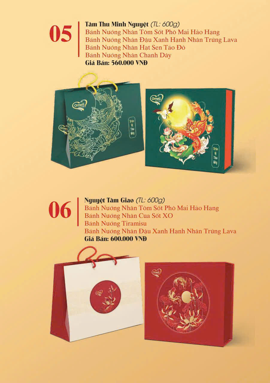 Set bánh OMELI TÂM THU MINH NGUYỆT + NGUYỆT TÂM GIAO