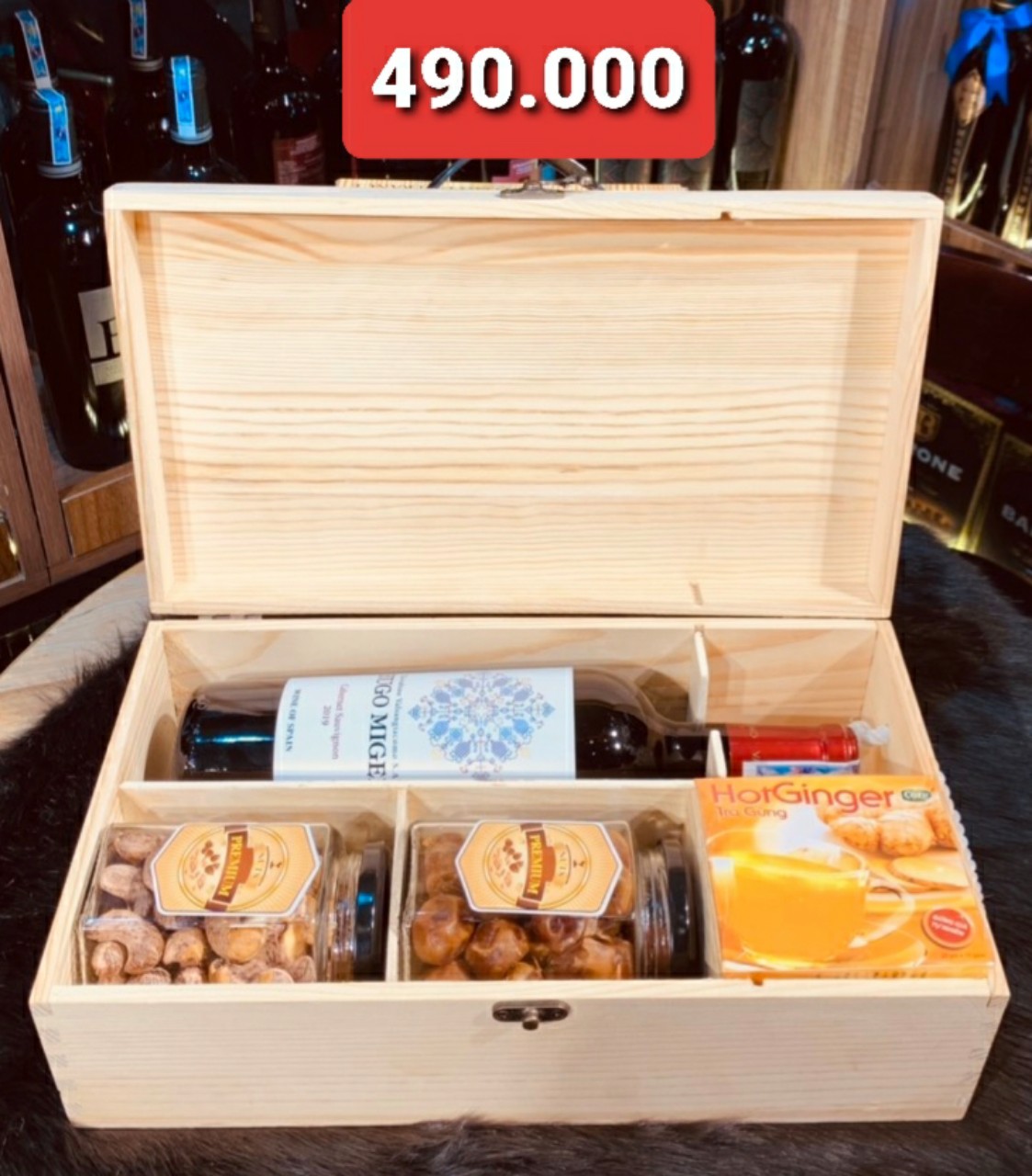 SET QUÀ TẾT HỘP GỖ HẠT + HUGO