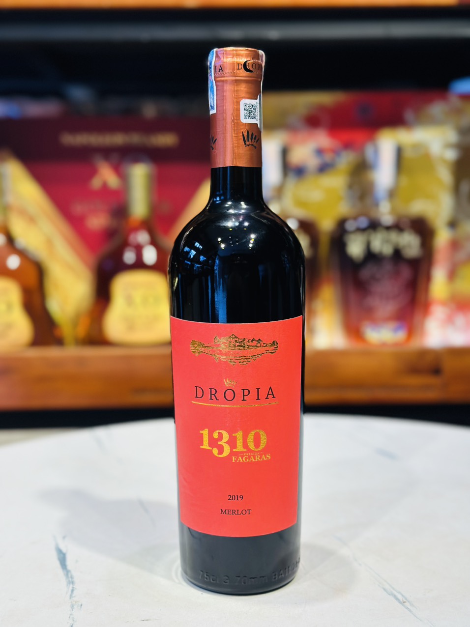 Rượu vang Dropia 1310 nhãn đỏ